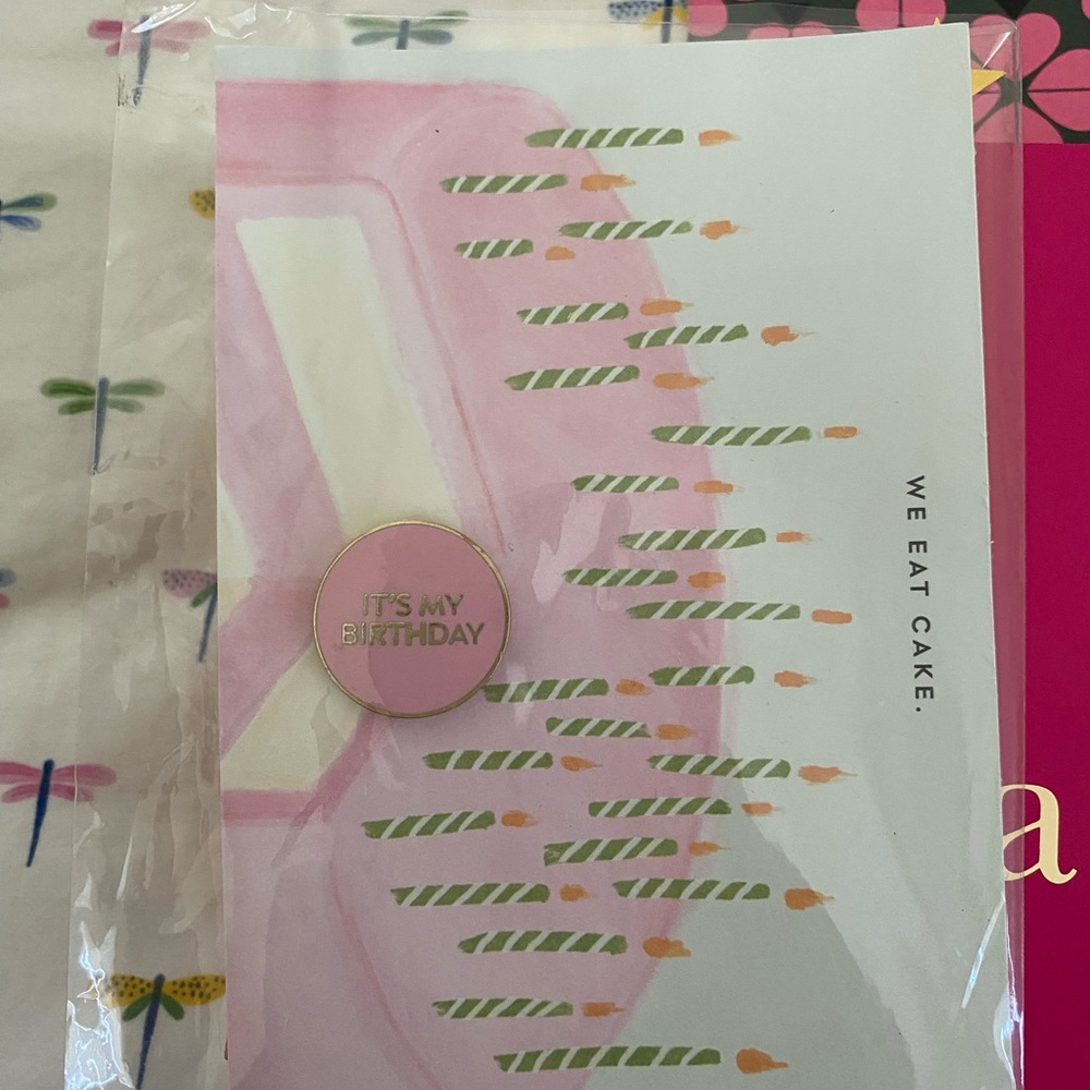 Kate Spade Pink Happy Birthday 🎈 pin - Picture 2 of 4